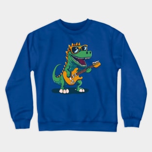 Dino Groove: Electric Guitar Jam Crewneck Sweatshirt